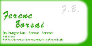 ferenc borsai business card